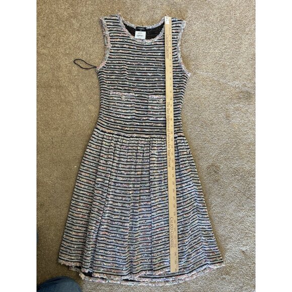 CHANEL Multicolor Striped Sleeveless Knit Dress, Size 34 Italy - Picture 12 of 15